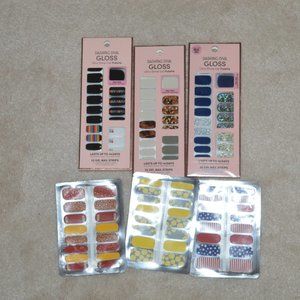 NIB Nail Gloss Stickers-6 packs total